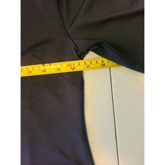 Gretchen Scott Women's Small Ruffle Neck 3/4 Sleeve Stretchy Top Navy Casual - Picture 9 of 13